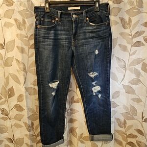 Levi's Women's Boyfriend Jeans Short Pant Capri Dark Blue Jean W28 L37